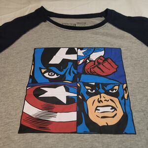 Marvel Captain America Graphic Short Sleeve Casual T Shirt Mens Size M Gray
